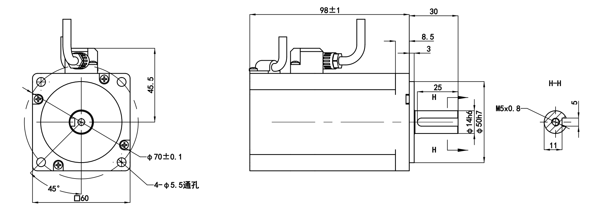 400W直流伺服48V-標(biāo)準(zhǔn)機(jī)身版本-EC60TM048400K14E